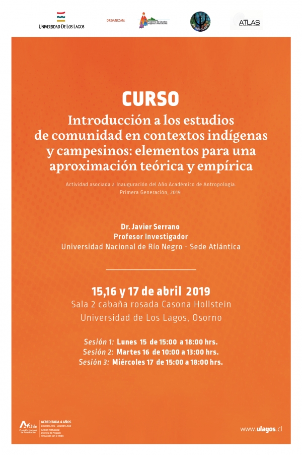 curso Introducción a los estudios de comunidad en contextos indígenas y campesinos: elementos para una aproximación teórica y empírica